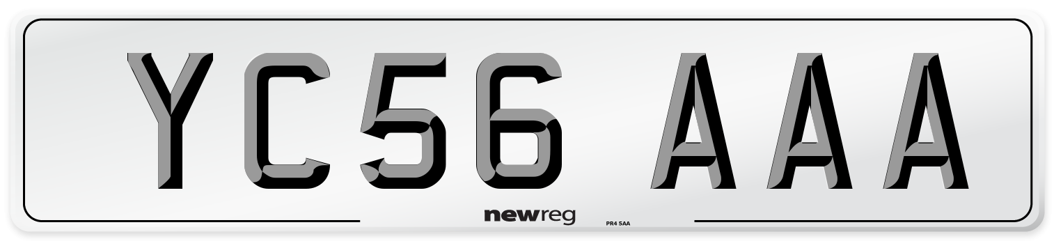 YC56 AAA Number Plate from New Reg